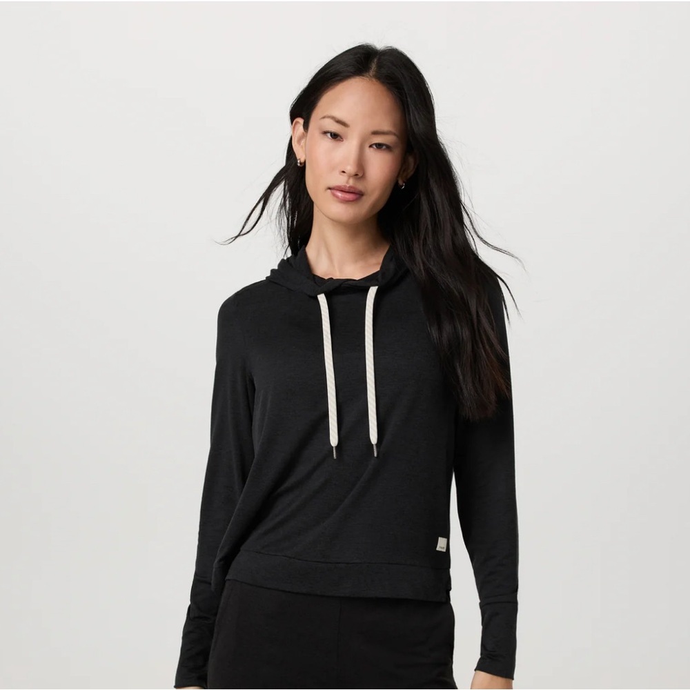 Women's Black Hoodie Top